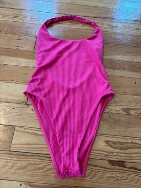 Vitamin A Pink One-piece Swimsuit Large L NWOT Ribbed